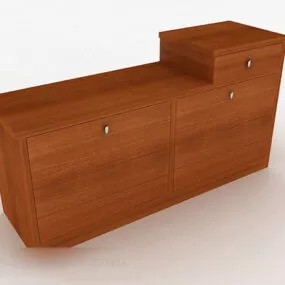 Single Layer Wooden Locker 3d model
