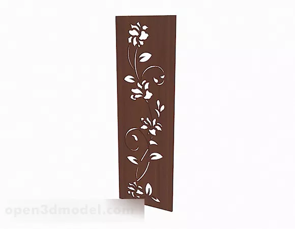 Square Partition Frame Leaf Pattern 3d model