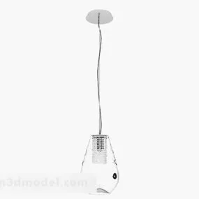 Single White Metal Chandelier 3d model