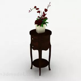 Wooden Double Flower Stand 3d model