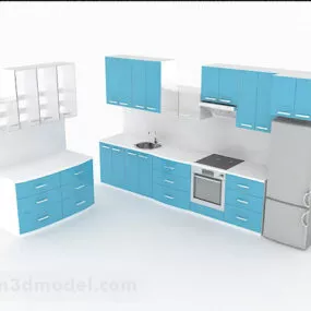 Sky Blue Kitchen Cabinet 3d model