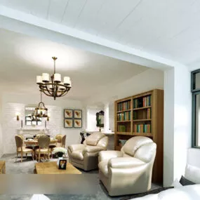 Small Apartment Living Room Interior 3d model