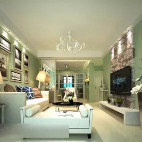 Small Fresh Living Room Interior 3d model