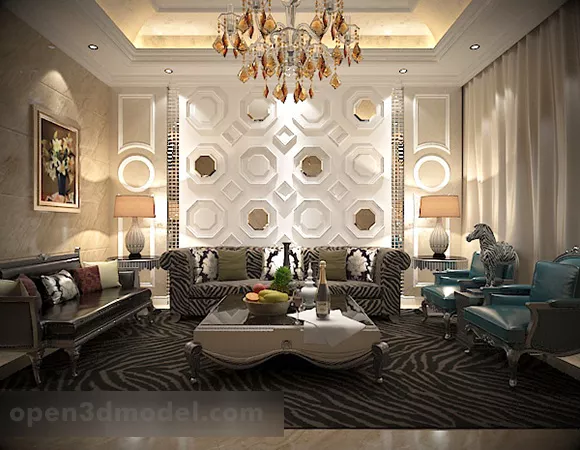 Sofa Background Wall Interior 3d model Sofa Background Wall Interior 3d model