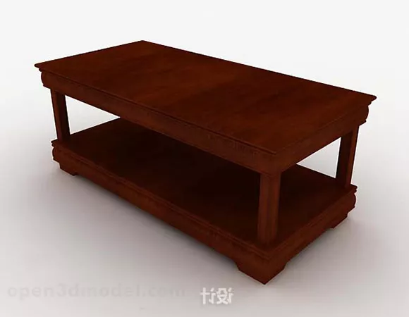 Solid Wood Brown Coffee Table 3d model Solid Wood Brown Coffee Table 3d model