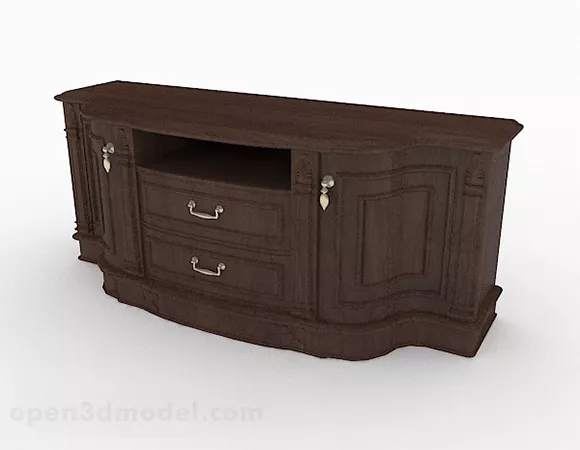Solid Wood Brown Tv Cabinet 3d model Solid Wood Brown Tv Cabinet 3d model