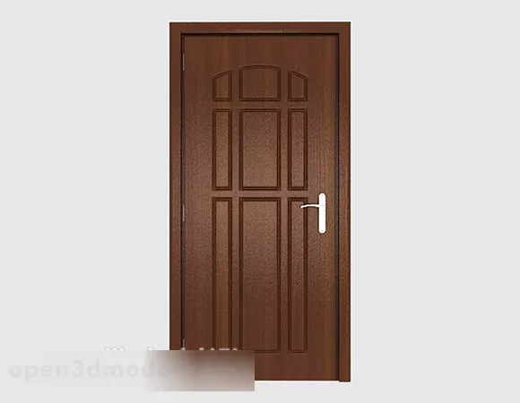Solid Wood Dark Room Door 3d model Solid Wood Dark Room Door 3d model