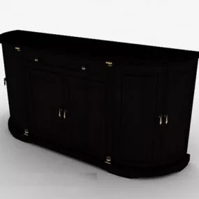 Solid Wood Home Office Cabinet 3d model