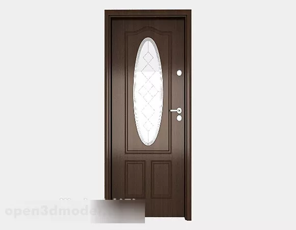 Solid Wood Modern Home Door 3d model Solid Wood Modern Home Door 3d model
