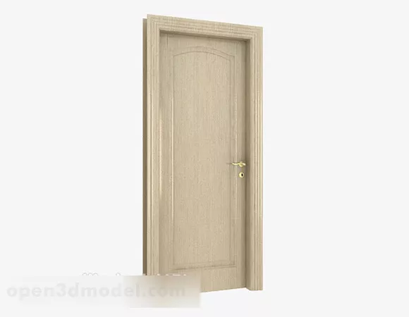 Solid Wood Room Door 3d model Solid Wood Room Door 3d model
