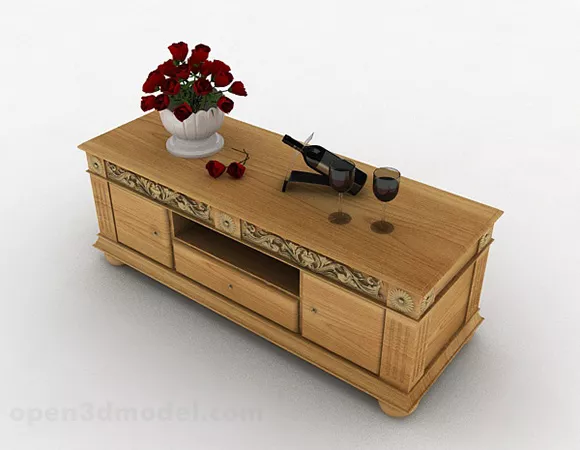 Solid Wood Yellow Cabinet 3d model Solid Wood Yellow Cabinet 3d model