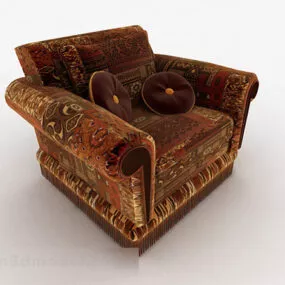 Vintage Brown Leather Single Sofa 3d model