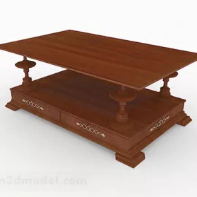Southeast Asian Wooden Coffee Table 3d model