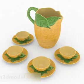 Southeast Asian Style Ceramic Tea Set 3d model