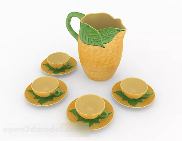 Southeast Asian Style Ceramic Tea Set 3d model Southeast Asian Style Ceramic Tea Set 3d model