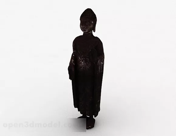 Asian Buddhist Monk Sculpture 3d model Asian Buddhist Monk Sculpture 3d model