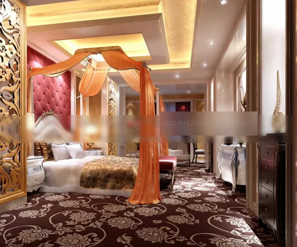 Southeast Asian Bedroom Ceiling Interior 3d model Southeast Asian Bedroom Ceiling Interior 3d model