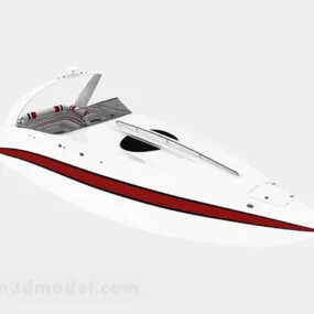 White Sport Speedboat 3d model
