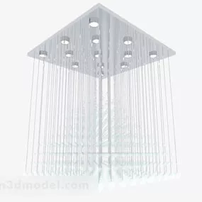 Square crystal tassel chandeliers 3d model