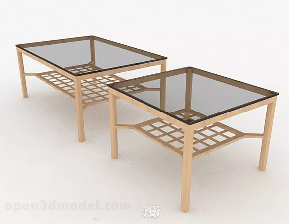 Square Glass Coffee Table Furniture 3d model Square Glass Coffee Table Furniture 3d model