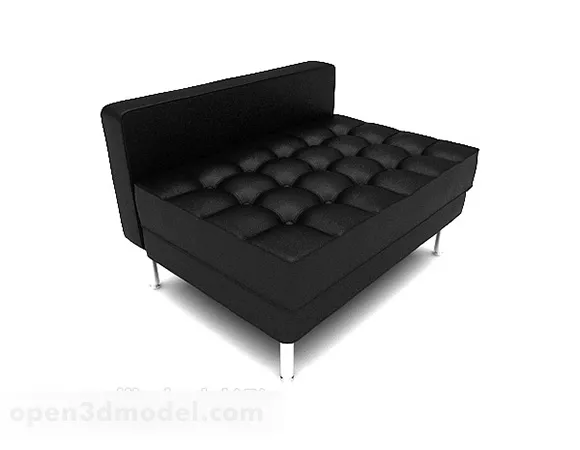 Square Black Single Sofa 3d model Square Black Single Sofa 3d model