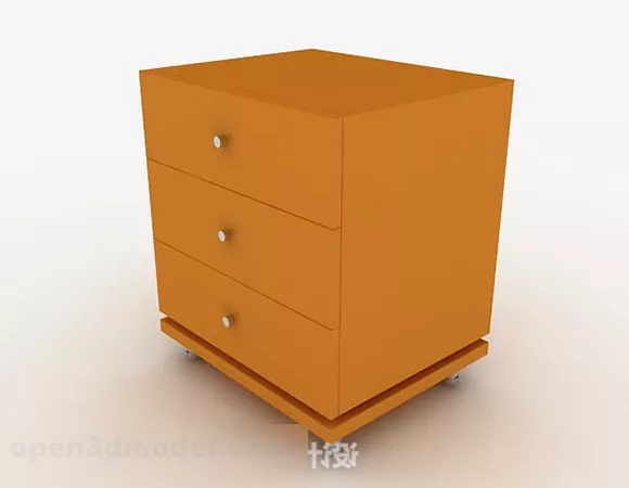Square Minimalist Yellow Bedside Table 3d model Square Minimalist Yellow Bedside Table 3d model