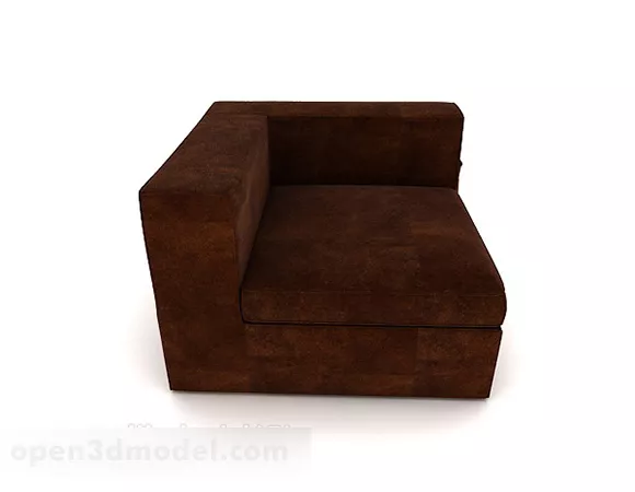 Square Simple Casual Dark Brown Single Sofa 3d model Square Simple Casual Dark Brown Single Sofa 3d model