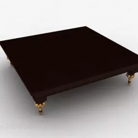 Square Wooden Coffee Table 3d model