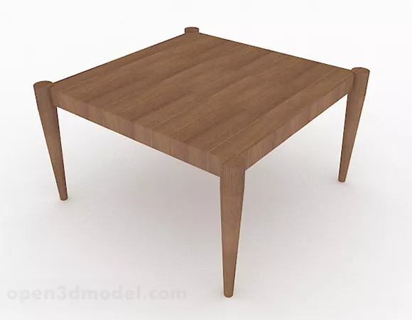 Square Wooden Dining Table 3d model Square Wooden Dining Table 3d model