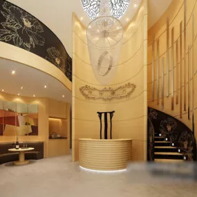 Staircase In Hall Space 3d model