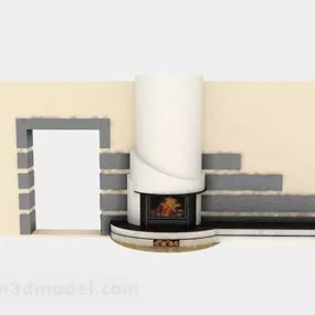 Stone Fireplace Decoration 3d model