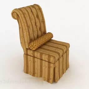 Striped Yellow Single Sofa 3d model