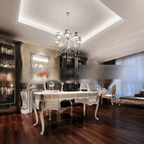 Study Room For Home Interior 3d model