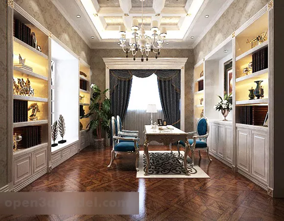 Study Interior 3d model Study Interior 3d model