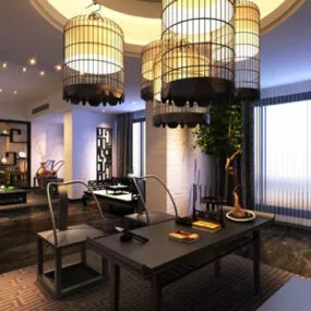 Study Chandelier Interior 3d model