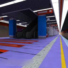 Subway Station Interior 3d model