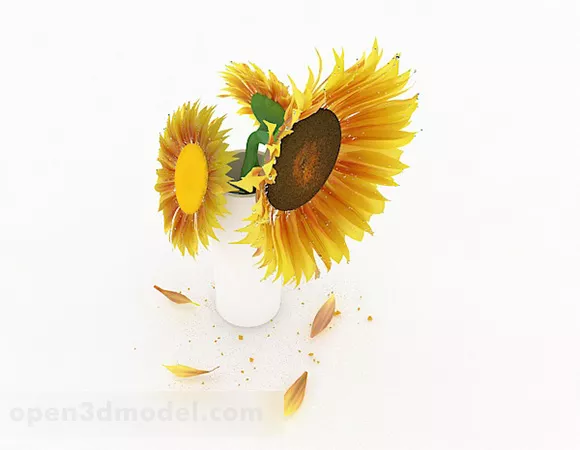 Sunflower Interior Flower Vase 3d model Sunflower Interior Flower Vase 3d model