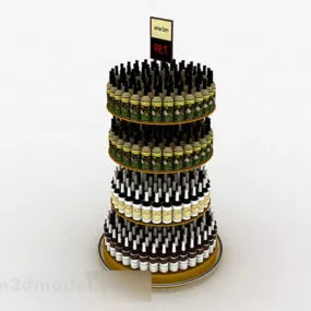 Supermarket Wine Bottle Display Stand 3d model