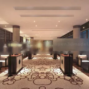 Cottage Tea Restaurant Design Interior 3d model