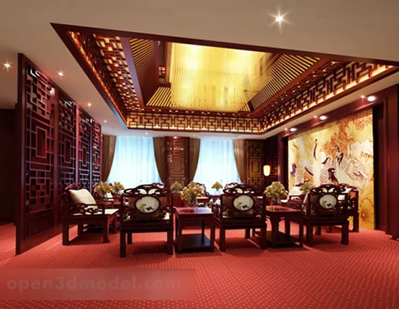 Tea Room Interior 3d model Tea Room Interior 3d model