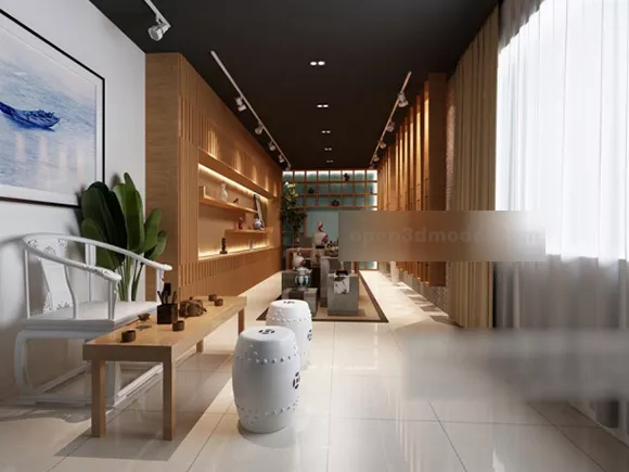 West Saloon Shop House Building 3d model