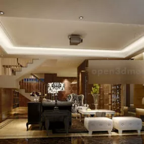 Television Entertainment Room Interior 3d model