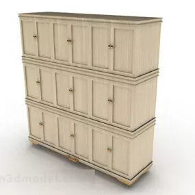 Thousand Brown Wooden Wardrobe 3d model