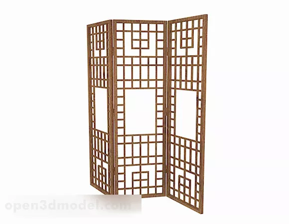 Screen Partition With Flower Pot Decoration 3d model
