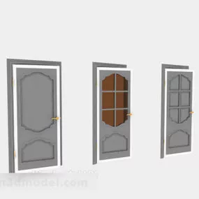 Three Wooden Doors 3d model