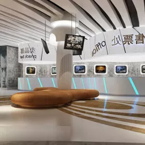 Ticket Office Showroom Interior 3d model