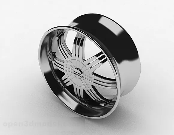 Rims With Rubber Tire 3d model
