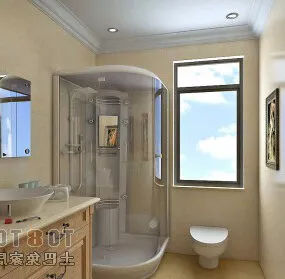Home Apartment Toilet Interior 3d model