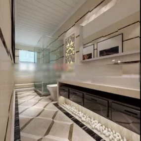 Villa Toilet Marble Interior 3d model