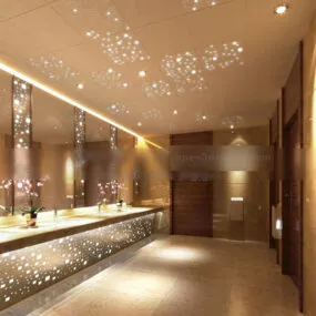 Luxurious Toilet Decoration Interior 3d model